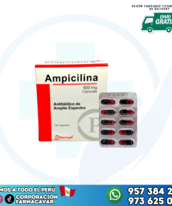 Ampicilina 500mg (Portugal) Caja de 100 Capsulas
