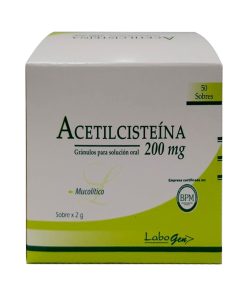 acetilcisteina 200mg/50 sobres