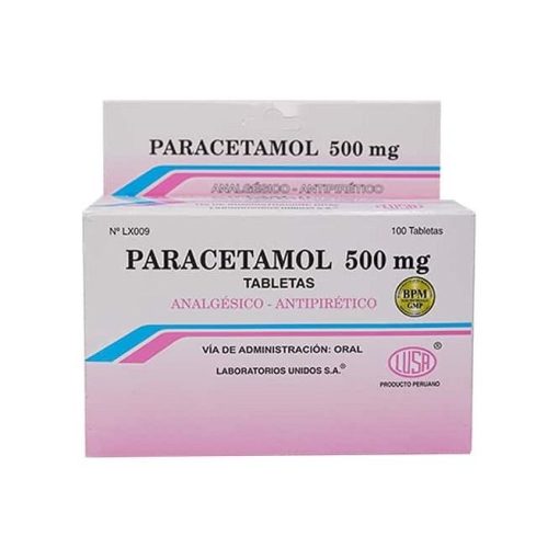 paracetamol 500MG/ Lusa 100 tab