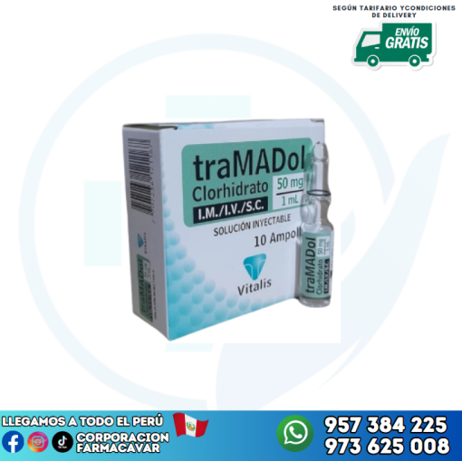 tramadol 50mg/1ml (10 viales)