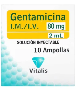 GENTAMICINA 80mg/2ml (solucion inyectable caja x 10 amp vitalis)