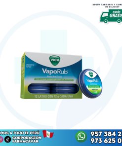 VICK VAPORUB ( ALCANFOR,MENTOL, EUCALIPTO) UNGÜENTO TÓPICO 12G X 12 LATAS