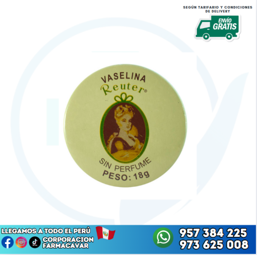 VASELINA SIN PERFUMADA LATA 18G