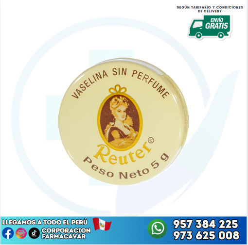 VASELINA SIN PERFUMADA LATA 5G