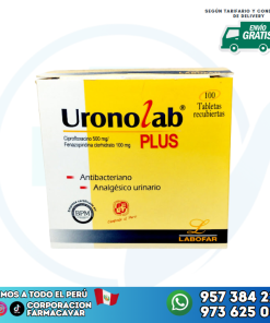 URONOLAB PLUS X 100 TABLETAS (CIPROFLOXACINO + FENAZOPIRIDINA)
