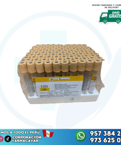 TUBOS DE RECOLECCIÓN DE SANGRE CAJA DE 100 UNID