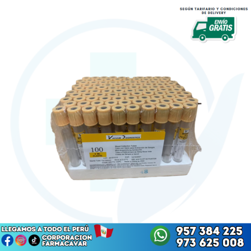 TUBOS DE RECOLECCIÓN DE SANGRE CAJA DE 100 UNID