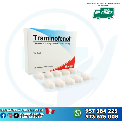 TRAMINOFENOL X 10 TABLETAS