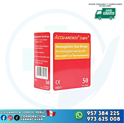 TIRA ACCU ANSWER (HEMOGLOBINA) 50 UND