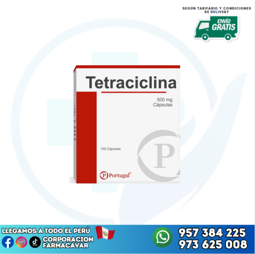 TETRACICLINA 500MG X 100 CAPS PORTUGAL