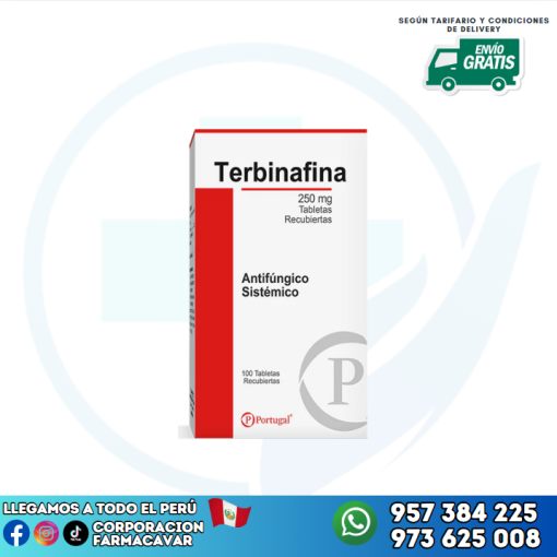 TERBINAFINA 250MG X 100 TABLETAS PORTUGAL