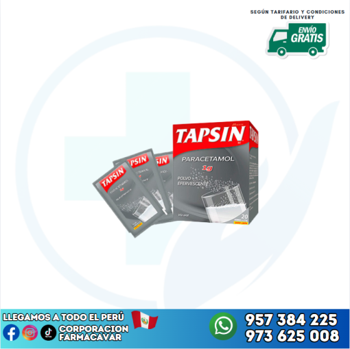 TAPSIN (PARACETAMOL 1G) EFERVESENTE SOBRE 3.7G
