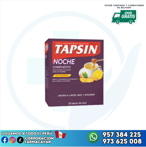 TAPSIN PLUS NOCHE (SABOR LIMON) X 60 SOBRE 5G