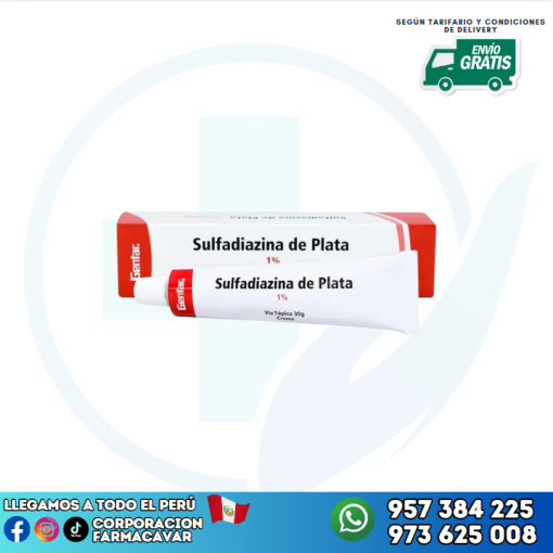 SULFADIAZINA DE PLATA 1% CREMA GENFAR